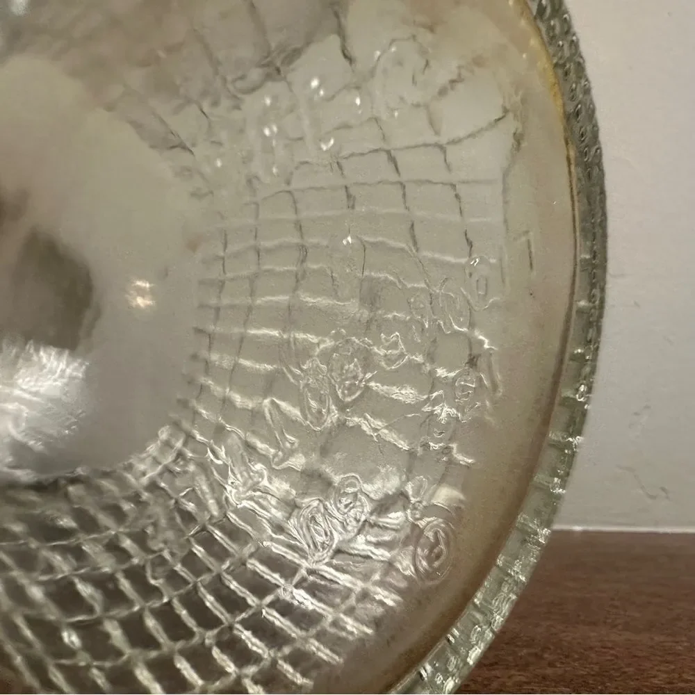 Vtg Vintage MCM molded glass depression glass Decanter and stopper